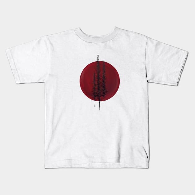 Blood moon Kids T-Shirt by Whettpaint